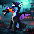 inslife 7FT Tall Halloween Inflatables Dragon with 2 Heads, Fire and Ice Blow Up Dragon Inflatables Built-in