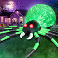 12 FT Halloween Inflatables Spider Outdoor Decorations, Giant Blow Up Spider with Flame Lights & Red Glowing