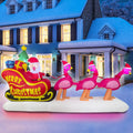 BLOWOUT FUN 10FT Long Christmas Inflatable Flamingo Pull Sleigh Take Santa / Christmas Decoration,Blow Up