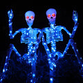 Starweeks Halloween Decorations Outdoor Skeletons Set - 2 Pack 36" (90cm) Light Up Skeleton with LED Lights