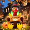 Ahititi Inflatable Turkey Thanksgiving Decorations Outdoor 6FT Giant Blow up Yard Décor Outside Pilgrim Hat