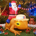 AFOOFA 5FT Puerto Rico Christmas Inflatables Santa with Coqui, Yard Decor / Puerto Rican Inflatables Yard