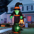 JOYIN 7FT Halloween Witch Animated Inflatable Decoration Witch Swinging Child Over Cauldron Inflatable