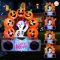 Joiedomi 6 FT Halloween Inflatable Music Skeleton and Pumpkin with Colorful LEDs, Blow Up Outdoor Yard